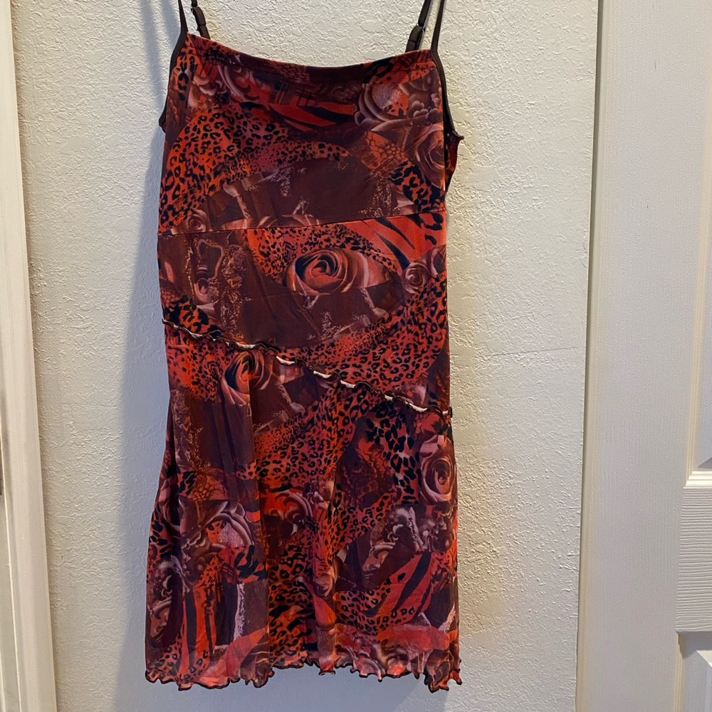 Rose Leopard Dress Cider Size Medium